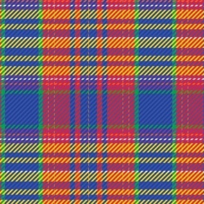 Graphic Tartan (small) - Bright Red, Yellow, Blue