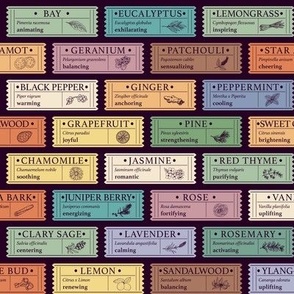Aromatherapy Essential Oil Labels | Dark - Small