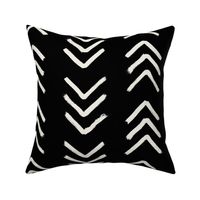 Black and soft white brushed arrowheads, chevrons - boho geometric - jumbo