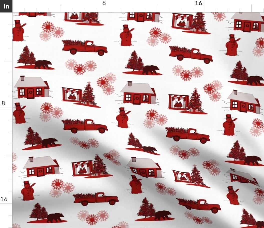 Christmas Toile Red