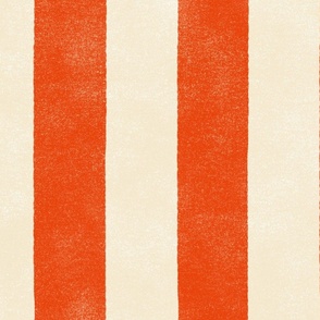 Cabana Stripe - 4" stripe - tomato red and cream