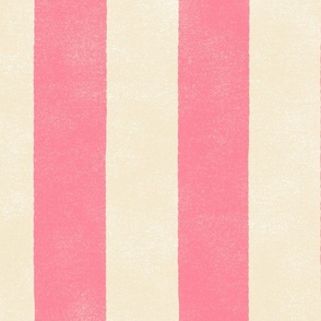 Cabana Stripe - 4" stripe - pink and cream
