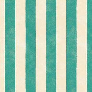 Cabana Stripe - 2" stripe - verdigris and cream