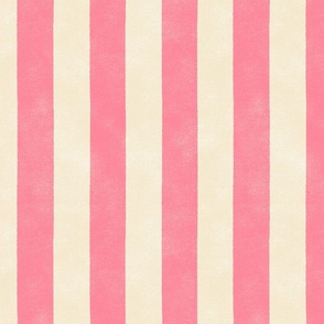 Cabana Stripe - 2" stripe - pink and cream 