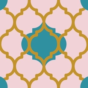 Moroccan Tile - Cotton Candy, Lagoon, & Mustard