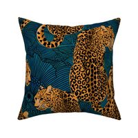 LEOPARDS ON BLUE LARGE