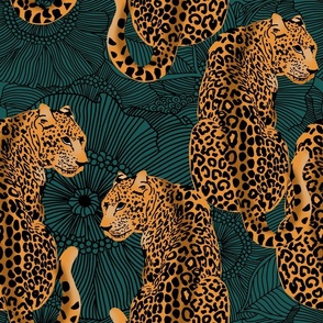 LEOPARDS ON GREENLARGE