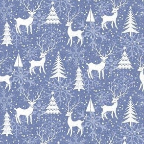 Light Blue Woodland Christmas Deer / Tiny Scale