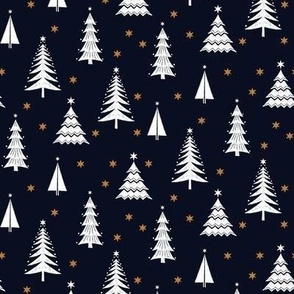 Dark Christmas Tree Forest and Stars / Tiny Scale