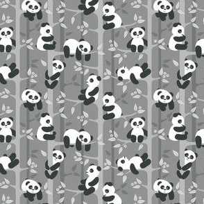 panda forest - grey -xs