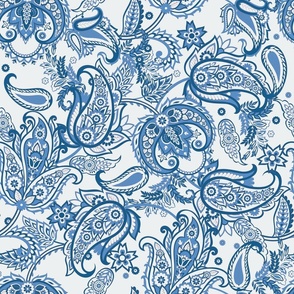 Seamless Paisley pattern in indian batik style. Floral illustration