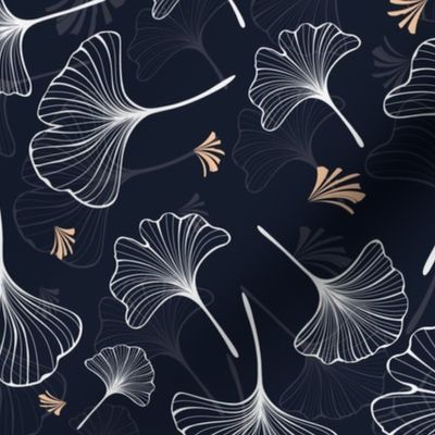 navy blue ginkgo leaves