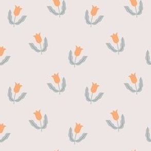 Small tulips - grey and peach