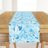 Arctic Glacier Polar Bear Family - teal tint