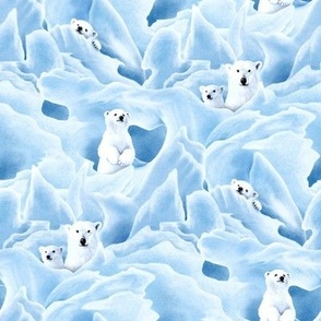 Arctic Glacier Polar Bear Family - small
