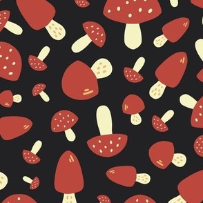 Medium - Toadstool mushroom pattern in red and brown