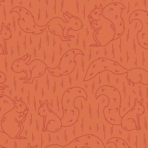 Medium - Orange squirrel pattern monotone texture background