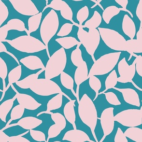 Edgy modern pastel abstract botanical pattern