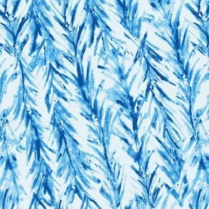 Ice Crystals Watercolour Blue