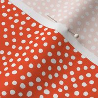 Red and Cream Ditsy Dots
