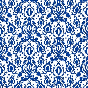 Blue Casbah Damask -12 inch