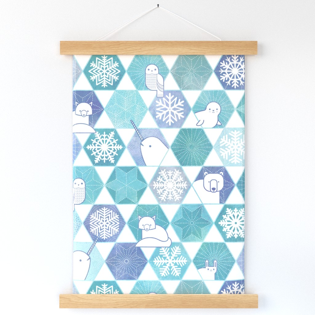 Snowflakes and Arctic Animals Patchwork