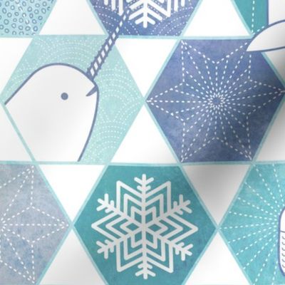 Snowflakes and Arctic Animals Patchwork