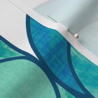 Paint Washed Modern Geometric - Sea Green & Blue - Large Scale