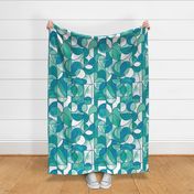 Paint Washed Modern Geometric - Sea Green & Blue - Large Scale