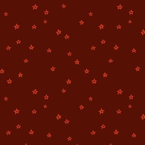 star flowers - auburn background - large scale