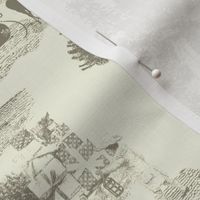 8.75" Christmas Winter Wonderland Toile in Brown and Cream