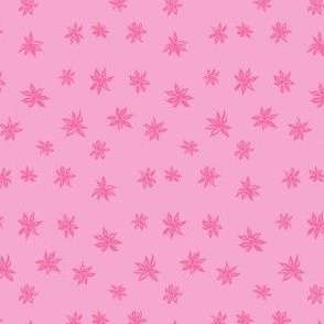 Ditsy Blooms // Bubblegum on Soft Pink