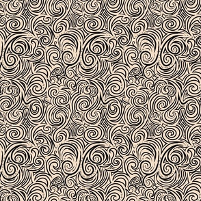 Cowboy paisley black cream