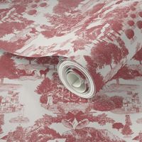 8.75" Christmas Winter Wonderland Toile in Red and White