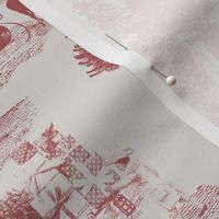 8.75" Christmas Winter Wonderland Toile in Red and White