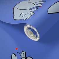 Gray Cats VS Laser Dots on Blue