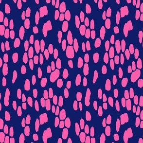 Painted Pebbles // Hot Pink on Bright Navy