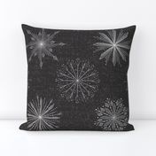 Snowflakes on Textured Black