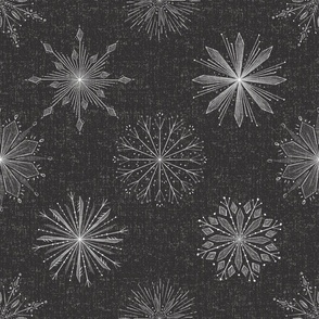 Snowflakes on Textured Black