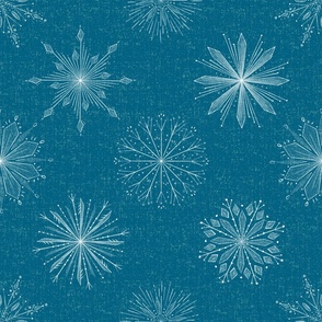 Snowflakes on Blue