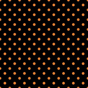 Black And Orange Polka Dots - Medium (Halloween Collection)