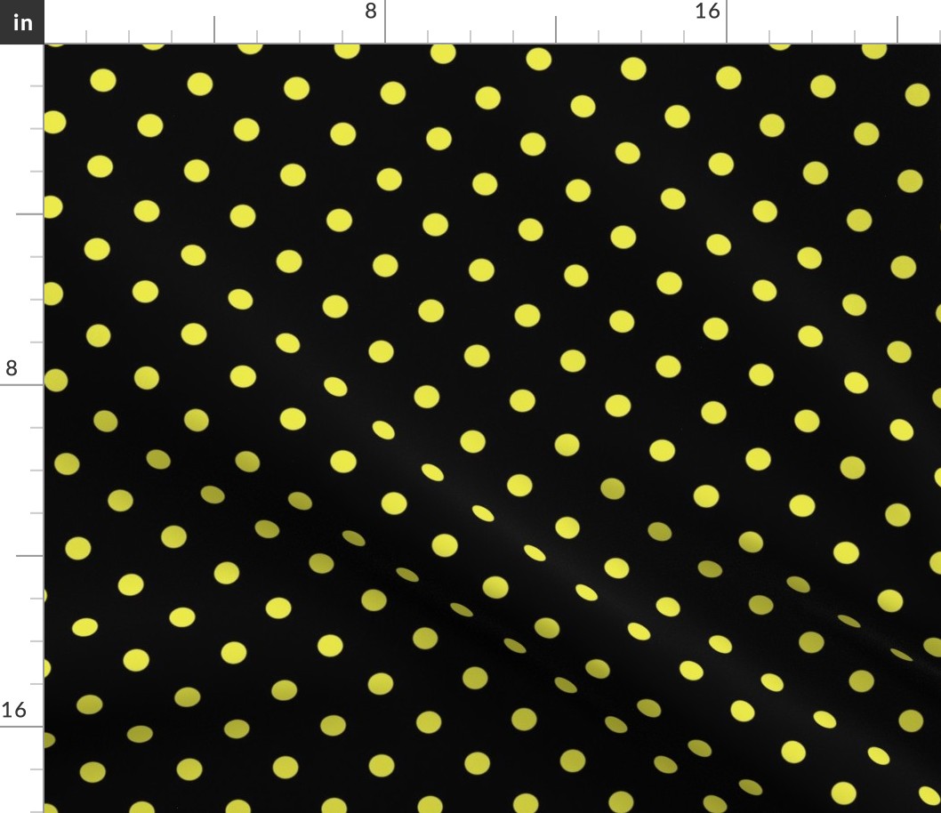 Black And Yellow Polka Dots - Medium (Halloween Collection)