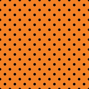 Orange And Black Polka Dots - Medium (Halloween Collection)