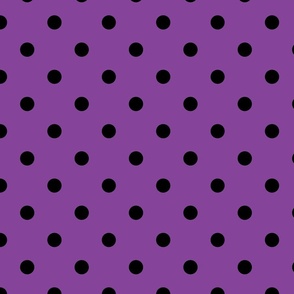 Purple And Black Polka Dots - Large (Halloween Collection)