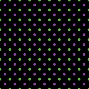 Green And Purple Polka Dots - Medium (Halloween Collection)