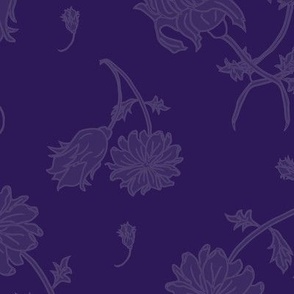 Damask-purple scattered floral