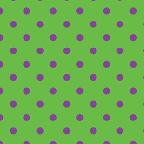 Green With Purple Polka Dots - Large (Halloween Collection)