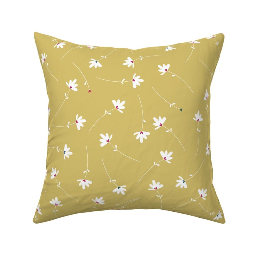 scattered yellow mini floral