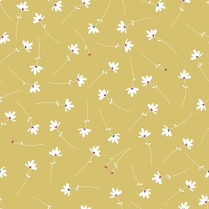 scattered yellow mini floral