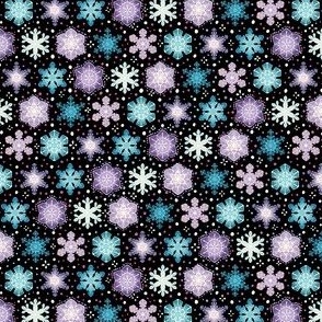 Delicate Crystal Snowflakes Ditsy